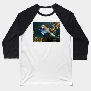 Natural environment diorama - bird with blue wings Baseball T-Shirt